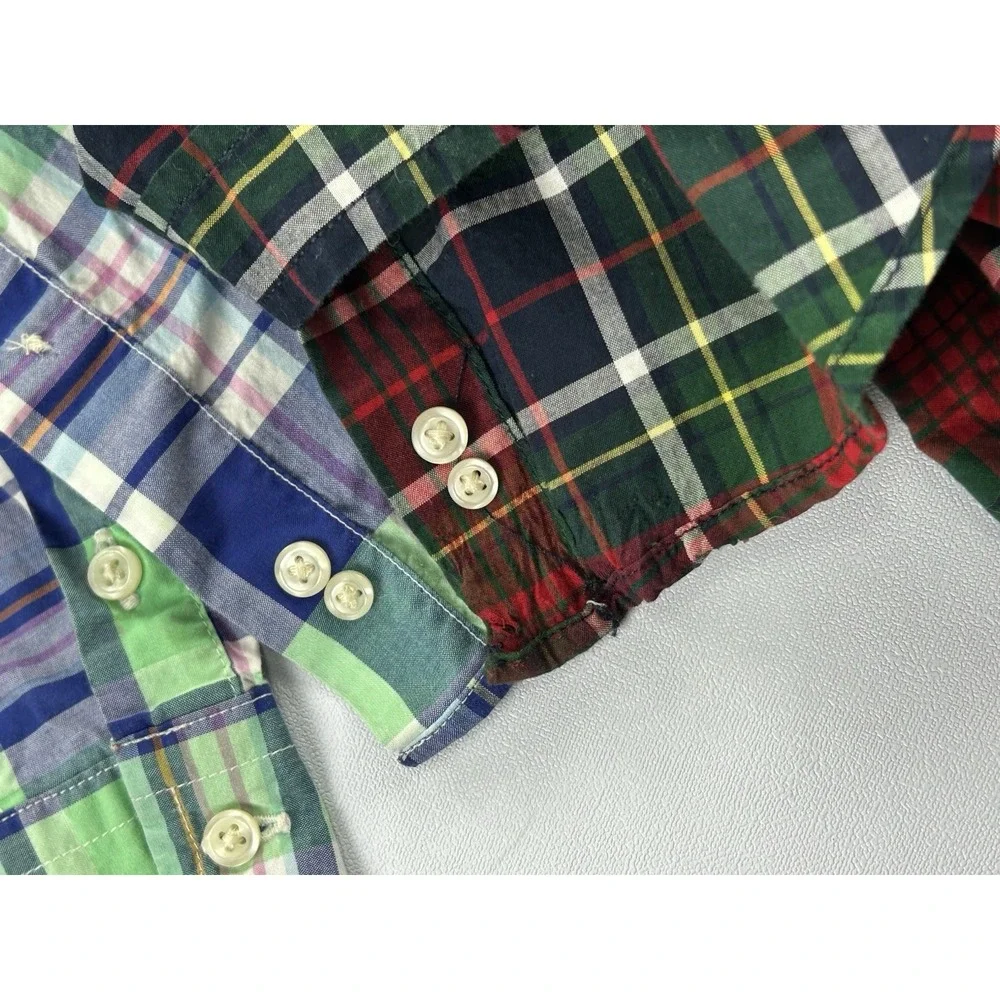 Ralph Lauren Boys Size 5 Plaid Button Down Shirts Lot of 2 Natural Stretch